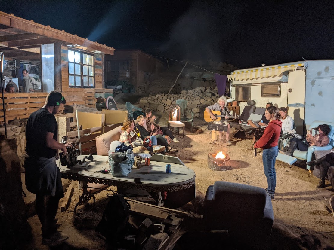Volunteers on TV set